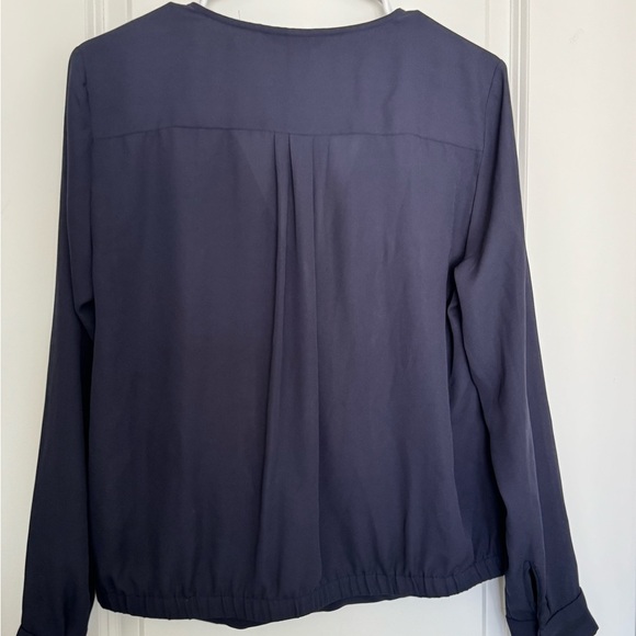 H&M Navy Wrap Blouse - Picture 2 of 4